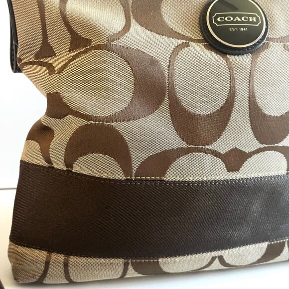 COACH Signature Crossbody, Brown Logo Print - Picture 3 of 16